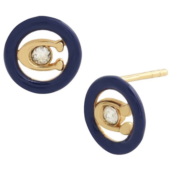 ᑕOᗩᑕᕼ Signature C Enamel Stud Earrings - Picture 2 of 3